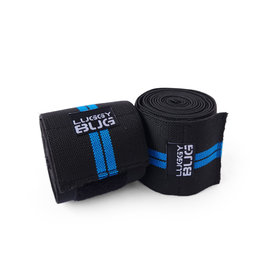 Knee Wraps - Faixa Joelho Agachamento Elástica - Azul