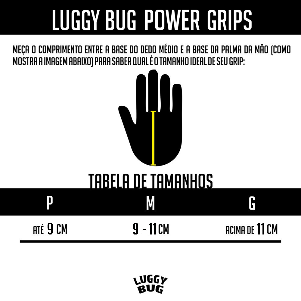 Tabela de Tamanhos - Luggy Bug Power Grips