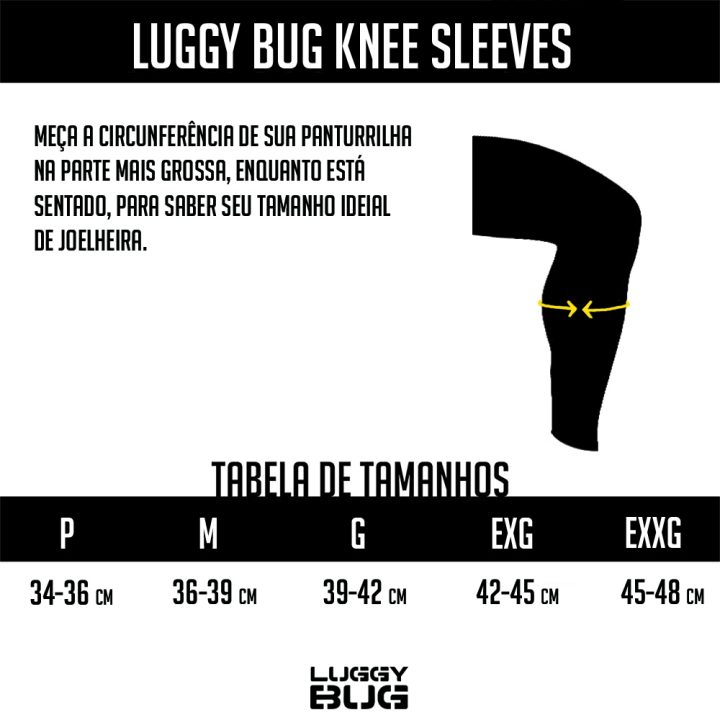 LUGGY BUG Knee Sleeves - Tabela de tamanhos