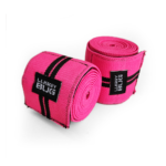 Knee Wraps - Faixa Joelho Agachamento Elástica - Rosa