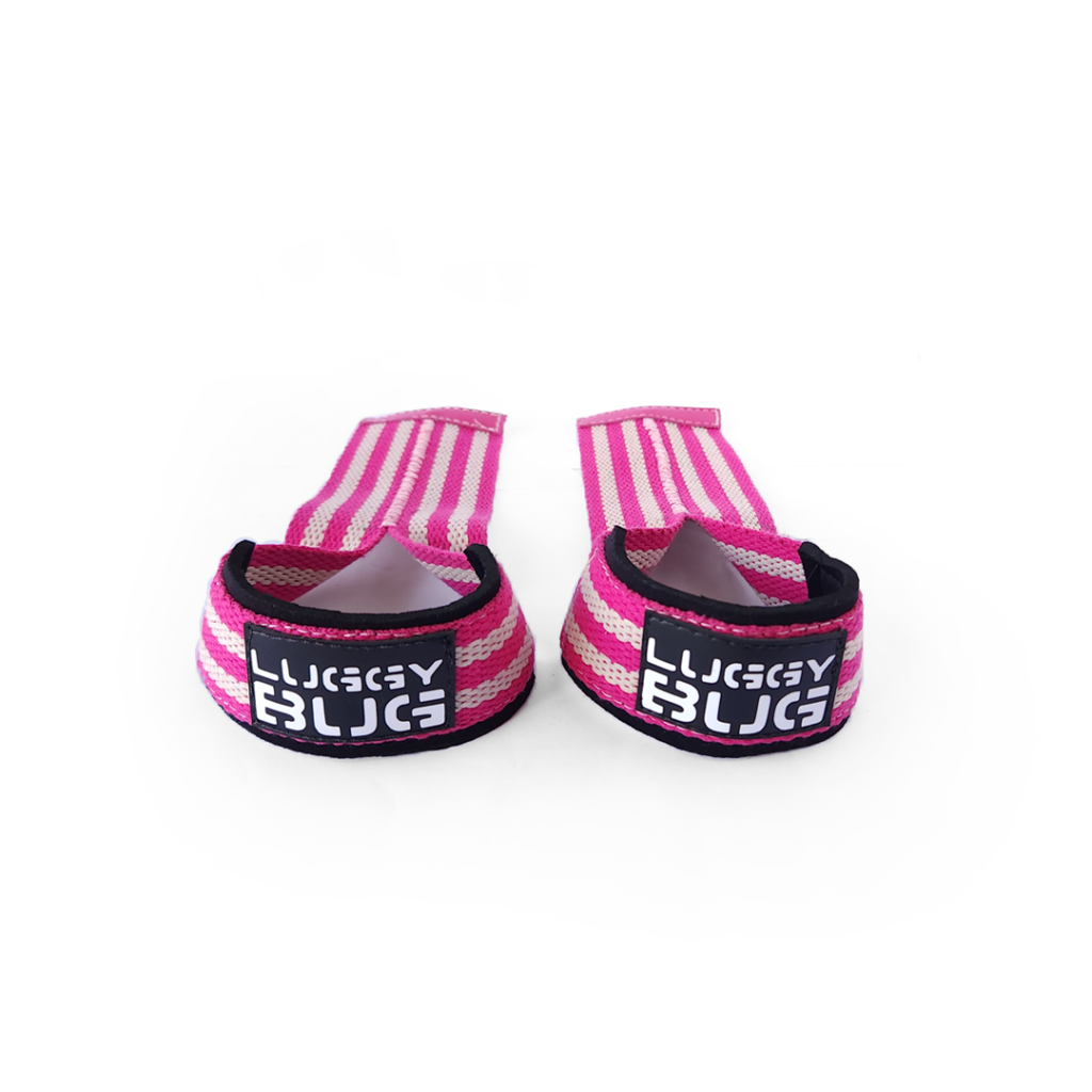 Lifting Straps - Strap Musculação Levantamento de Peso - Rosa Listra | Luggy Bug